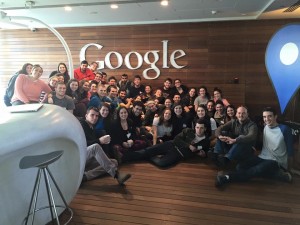 The group at the Tel-Aviv offices of Google with Ramah Alum and Google employee Josh Cooper.