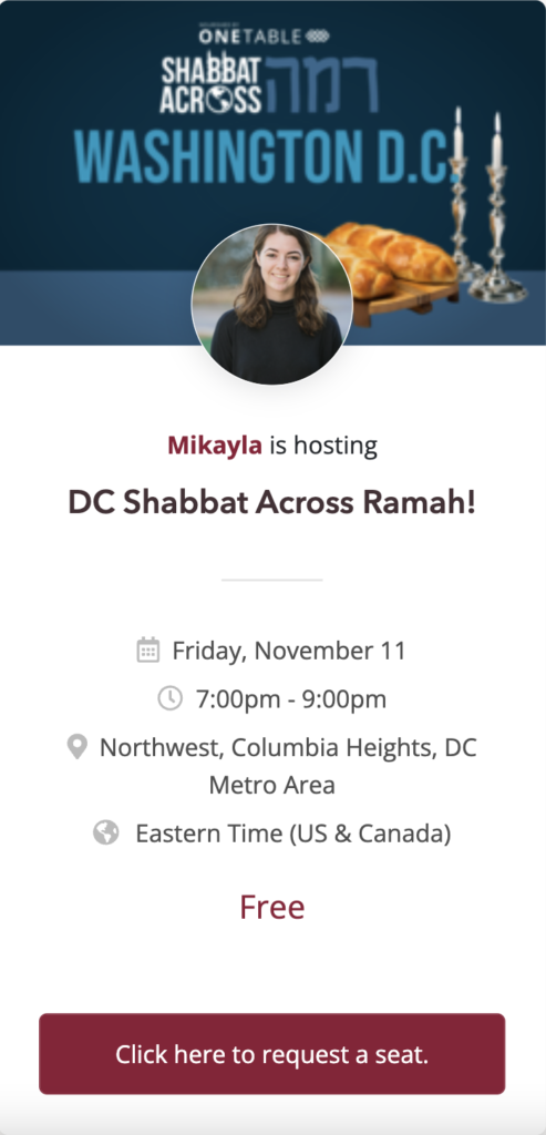 Washington DC Shabbat Across Ramah